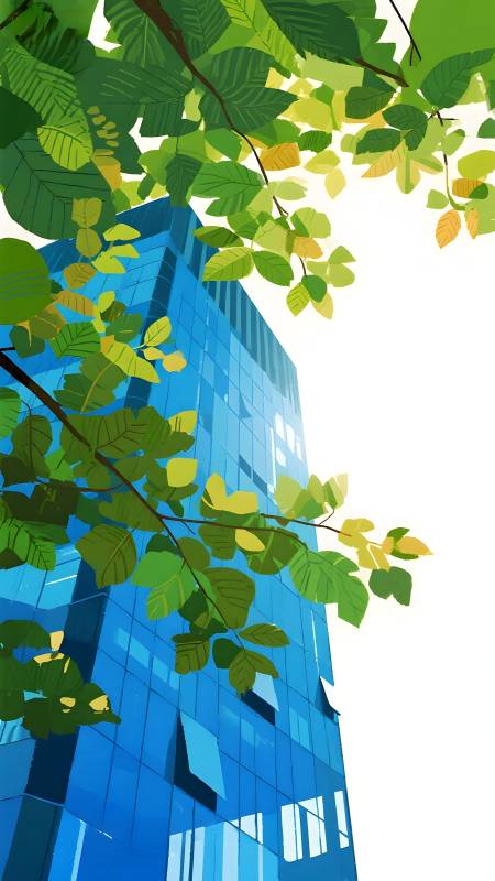 绿叶映高楼图片