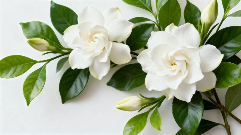 洁白栀子花绽放图片