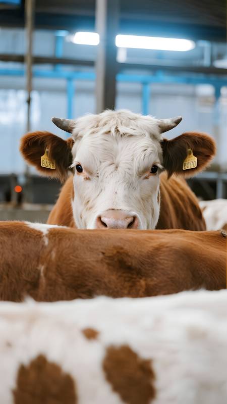 奶牛凝视镜头图片