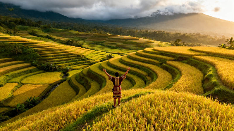 梯田上的欢歌图片