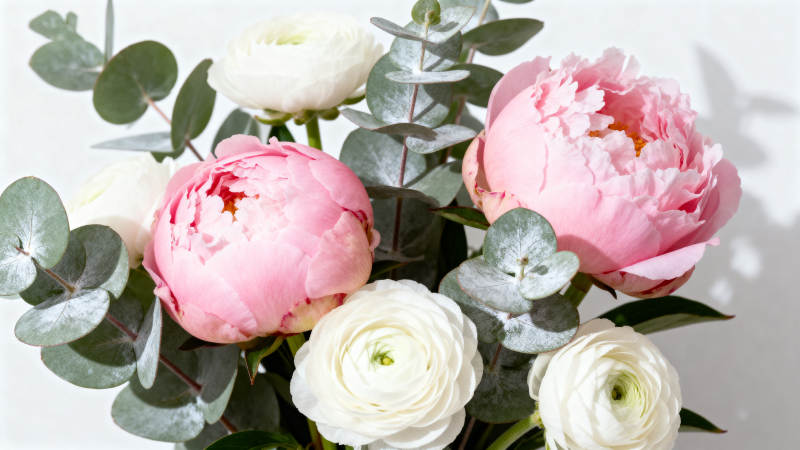 粉白花束静谧美图片