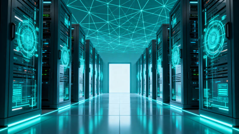 未来数据中心走廊图片