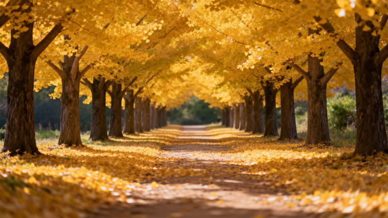 秋日林荫道图片