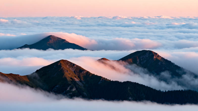 云海山巅日出图片