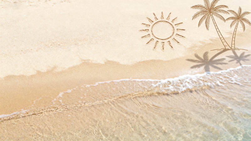 阳光沙滩椰影图片