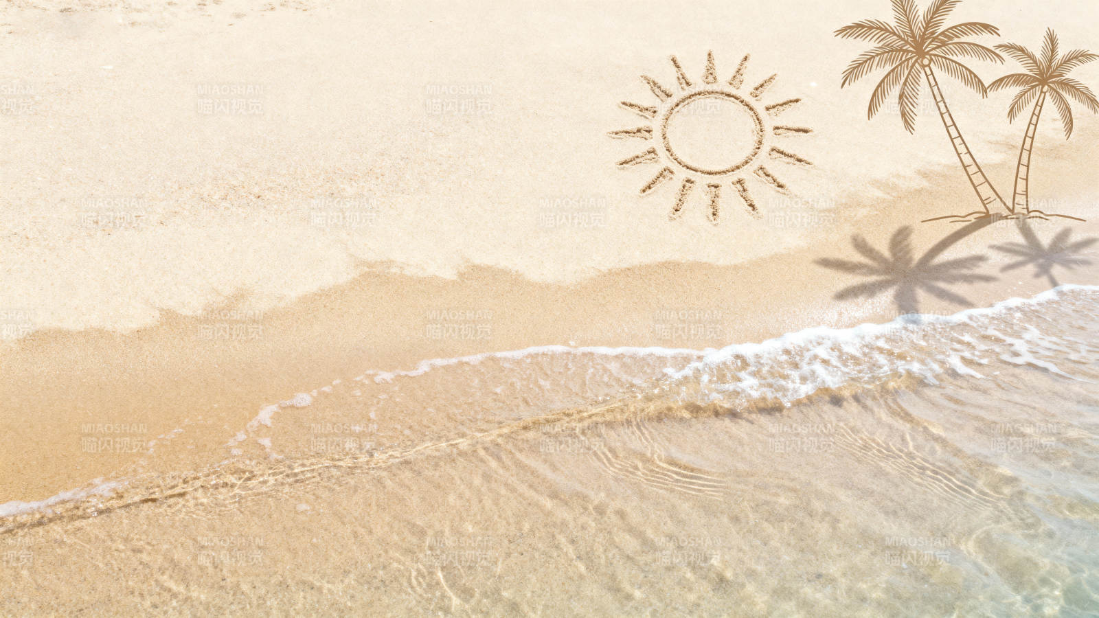 阳光沙滩椰影图片