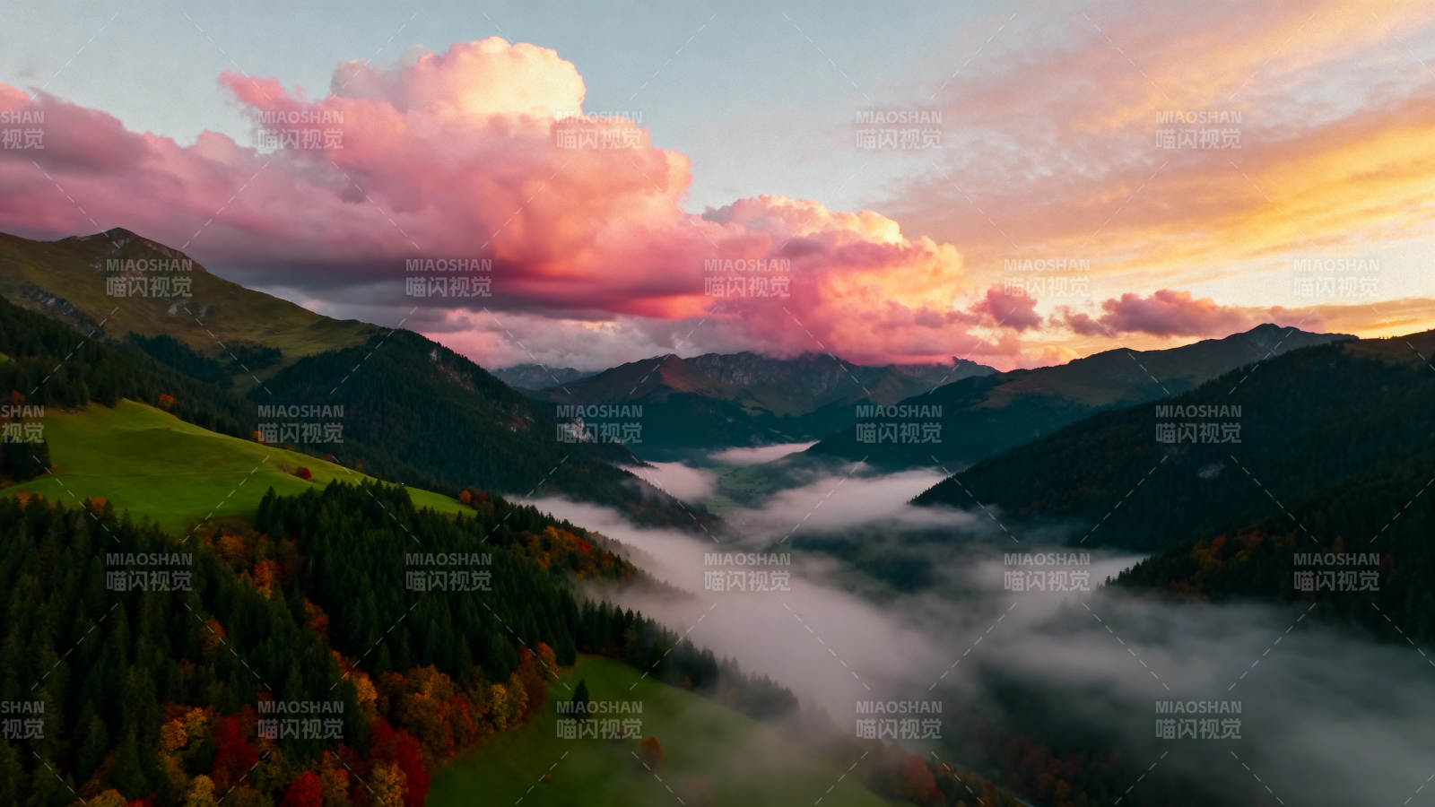 山间云海日出图片