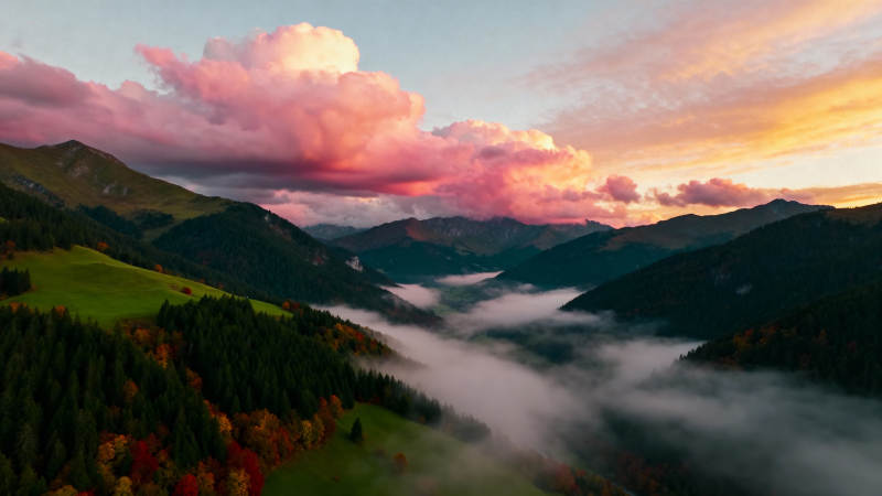 山间云海日出图片