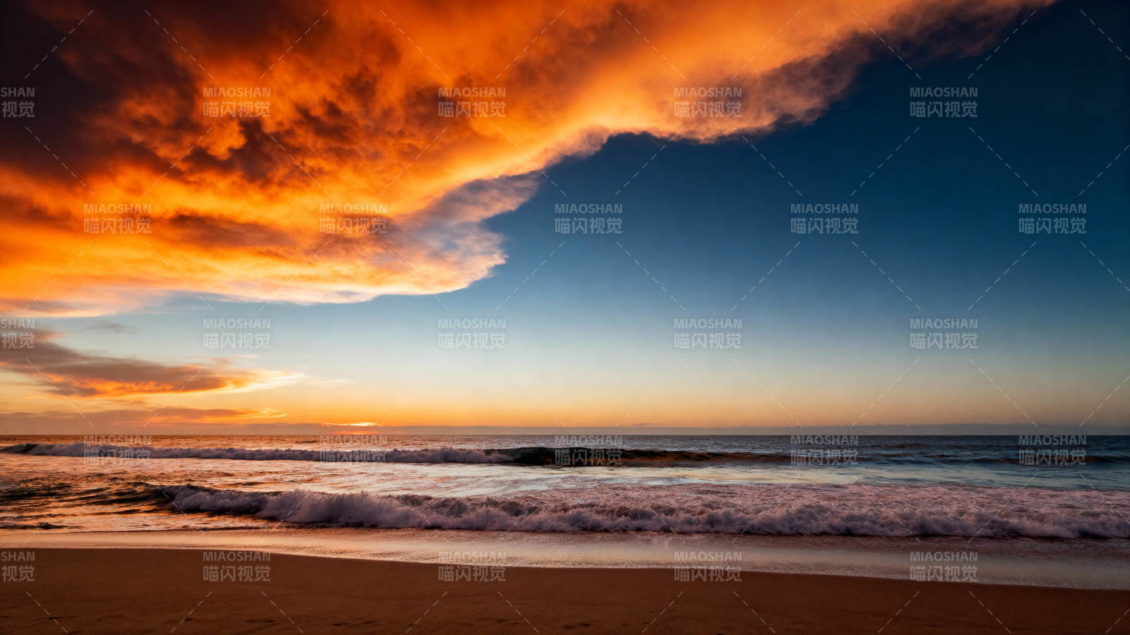 夕阳海滩美景图片