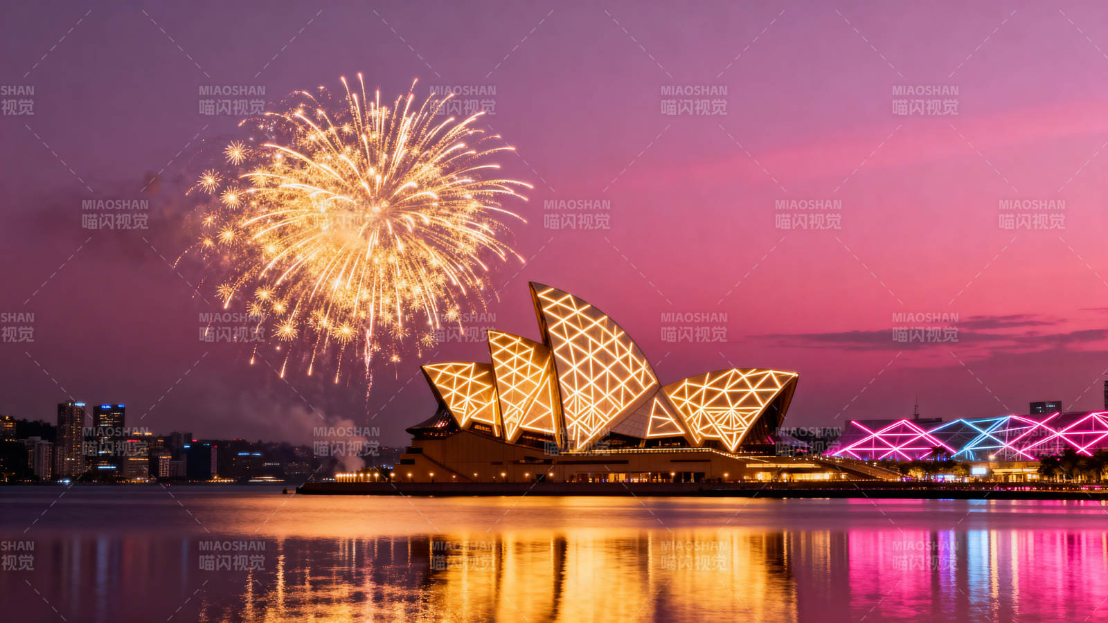 悉尼歌剧院烟花秀图片