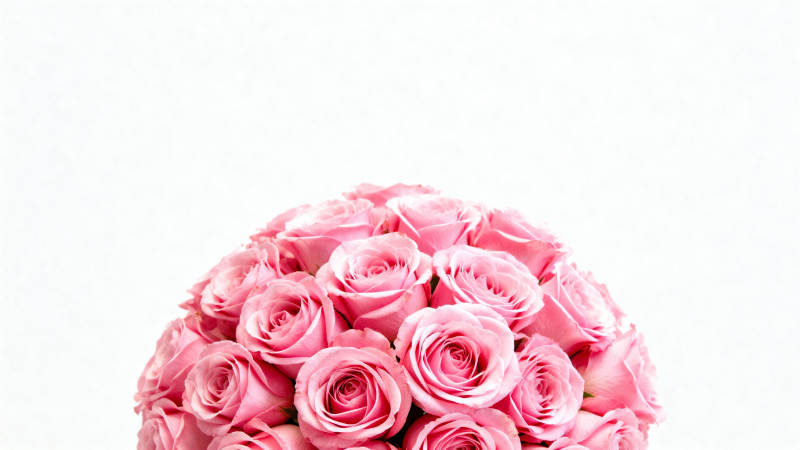 粉红玫瑰花束图片