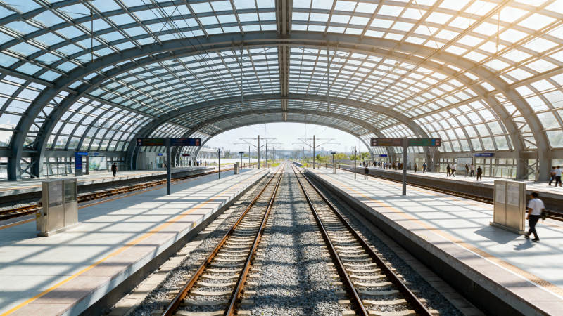 现代车站轨道图片