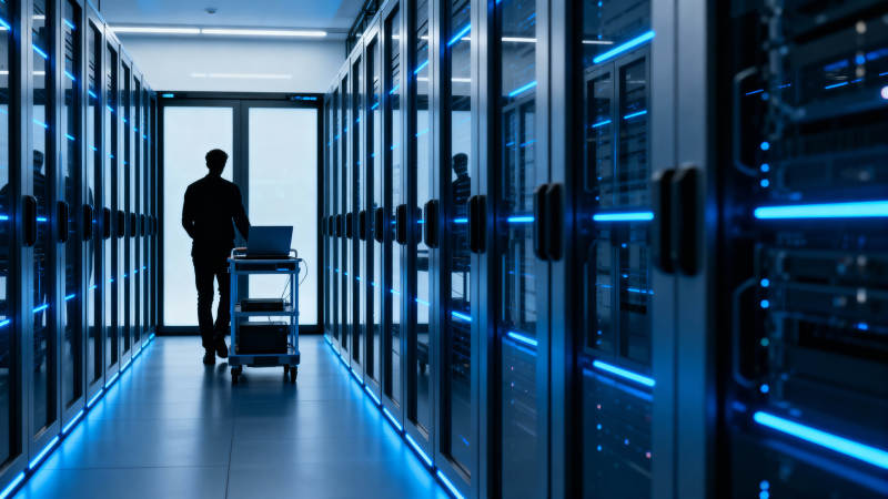 数据中心夜影图片