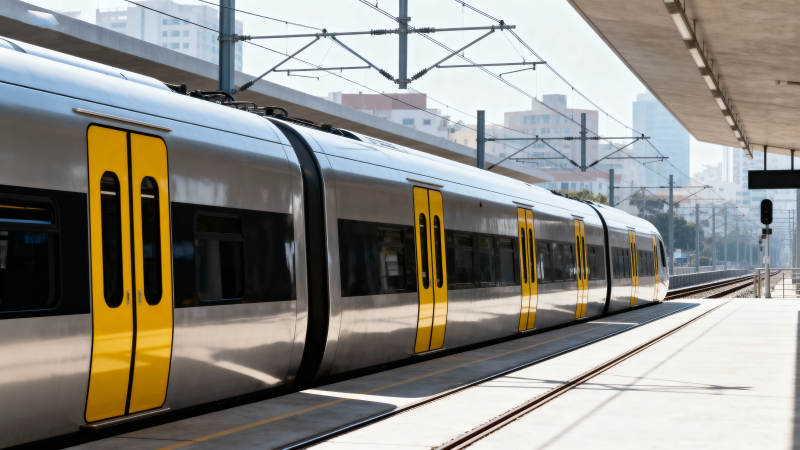 现代地铁列车停靠站台图片