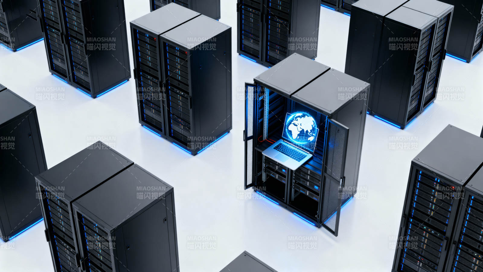 数据中心服务器阵列图片