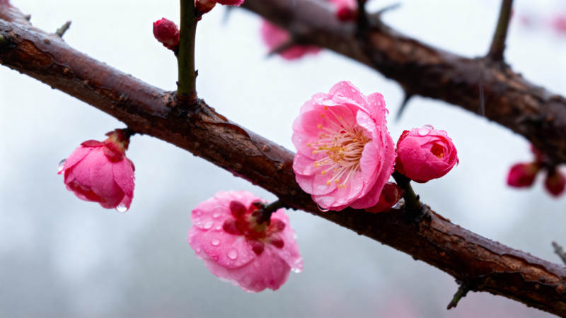 梅花绽放枝头图片