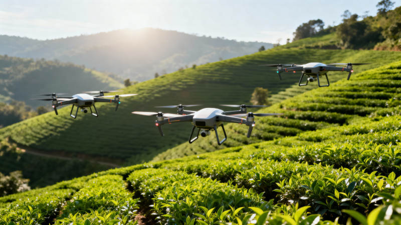 无人机茶园巡检图片