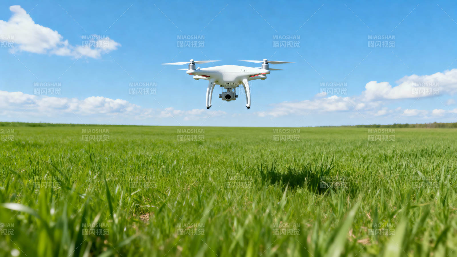 无人机飞越绿野图片