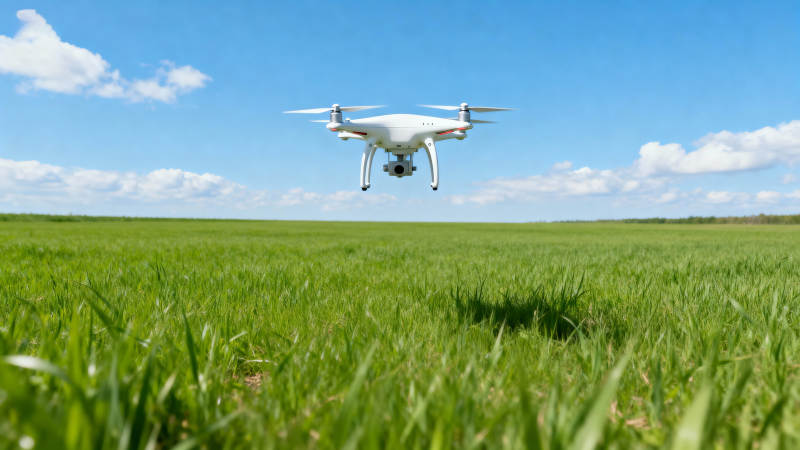 无人机飞越绿野图片