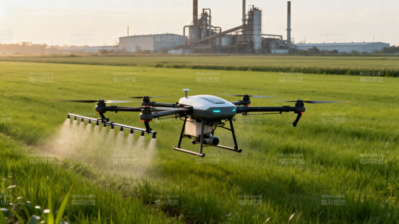 无人机喷洒农田图片