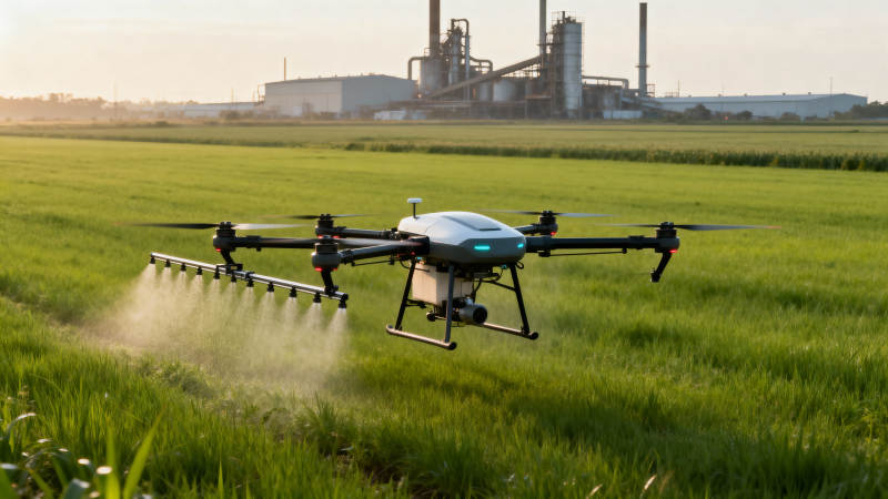 无人机喷洒农田图片