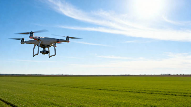 无人机飞越绿野图片