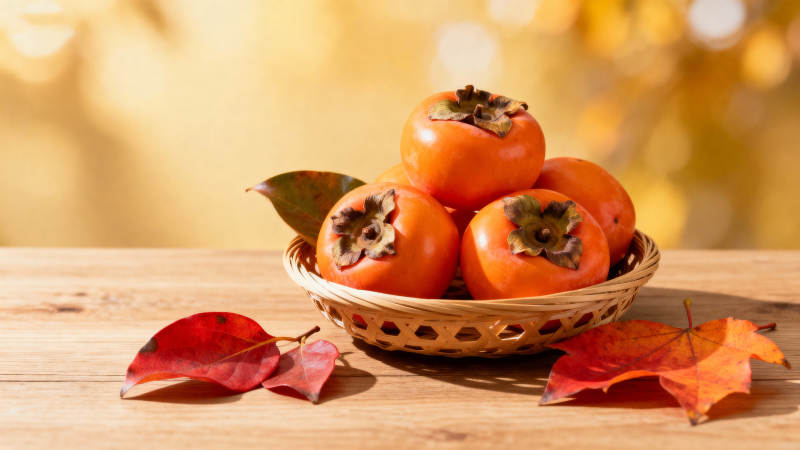 秋日柿子静物图片