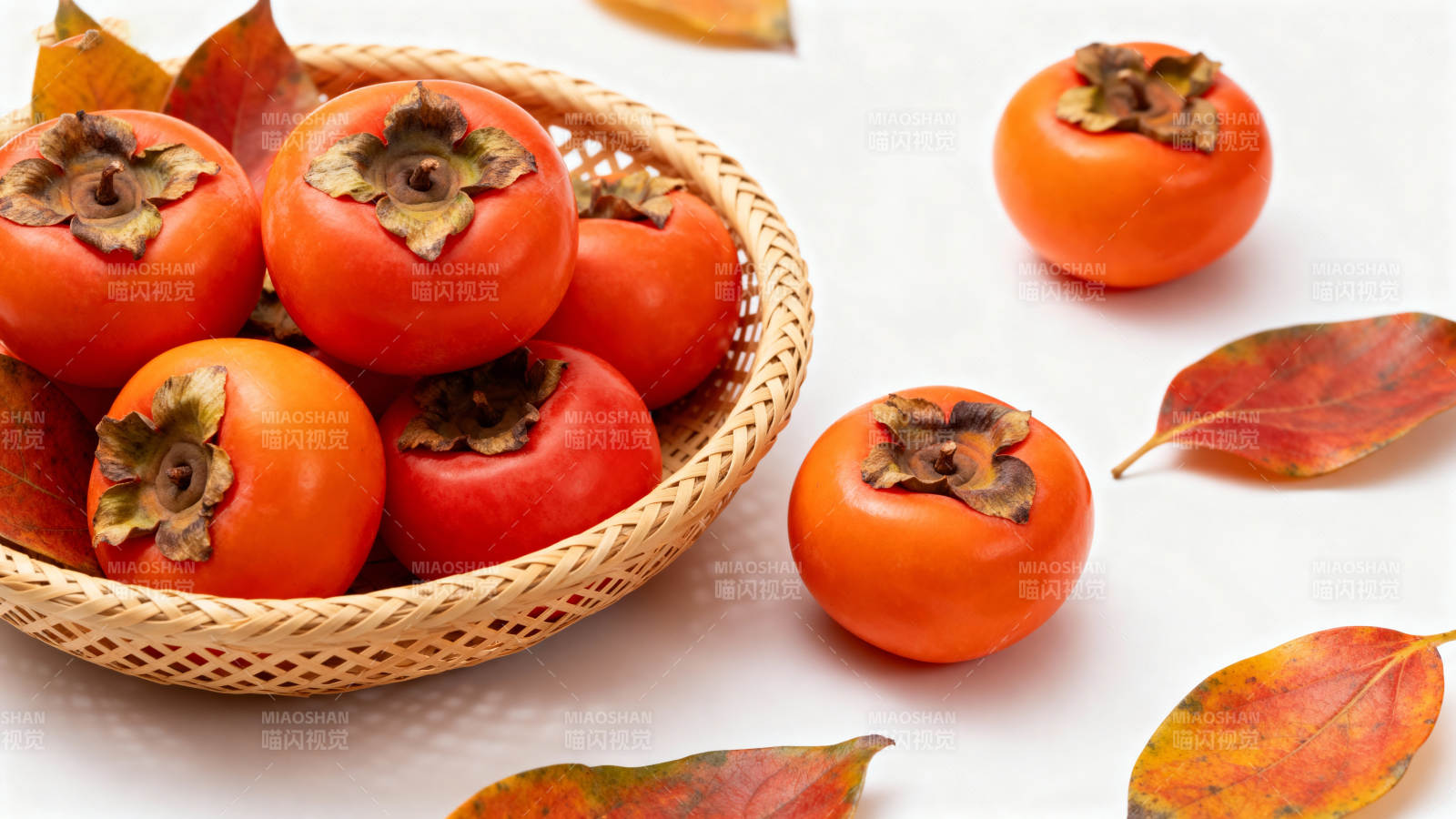 柿子秋叶静美图片