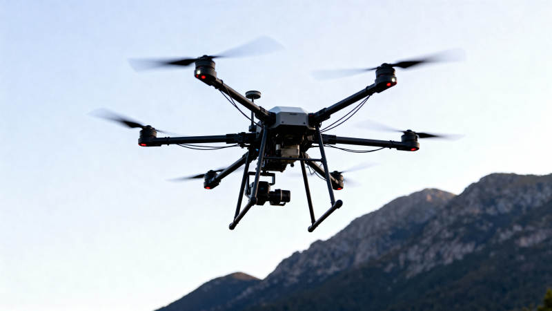 无人机翱翔山间图片