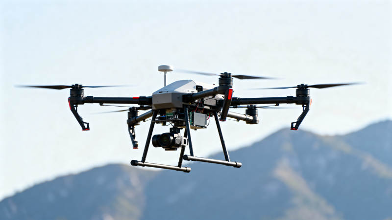 无人机飞行山间图片