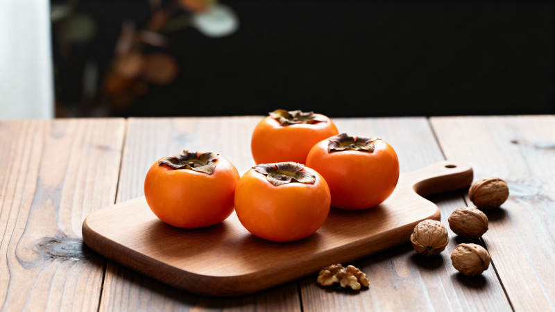 柿子与核桃静物图片