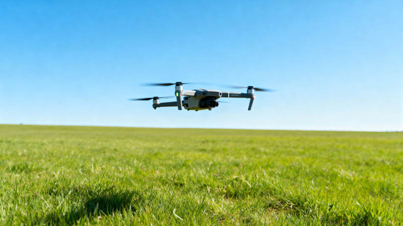 无人机翱翔绿野图片