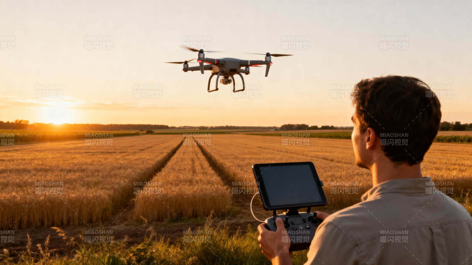 无人机农田作业图片