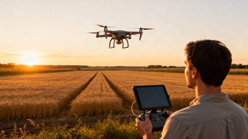 无人机农田作业图片