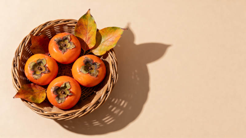 秋日柿子静物图片