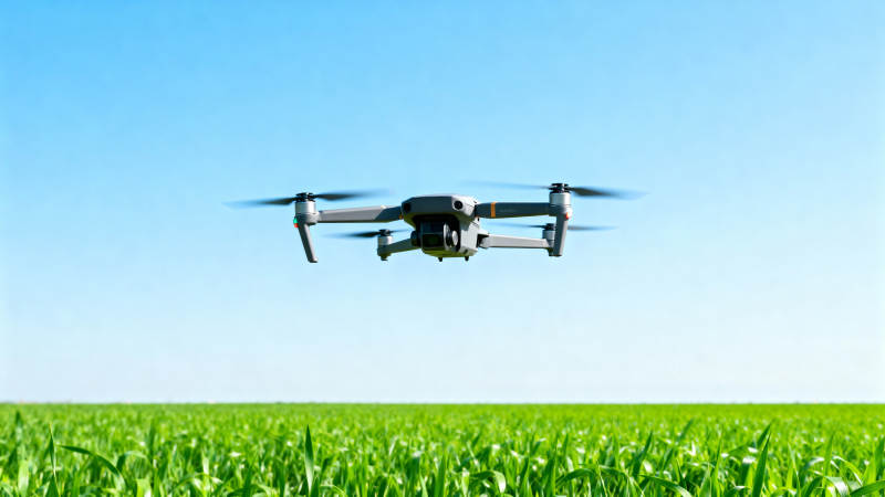 无人机飞越绿野图片