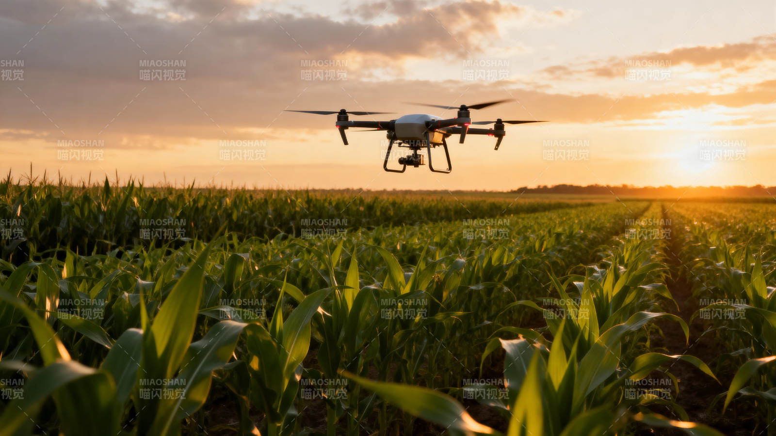 无人机飞越玉米田图片