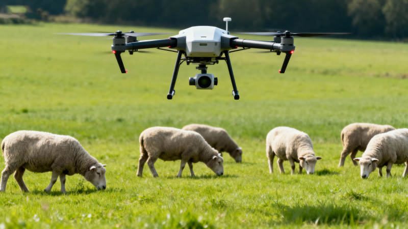 无人机牧羊场景图片