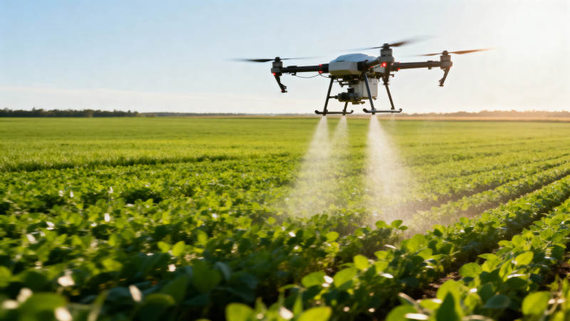 无人机喷洒农田图片