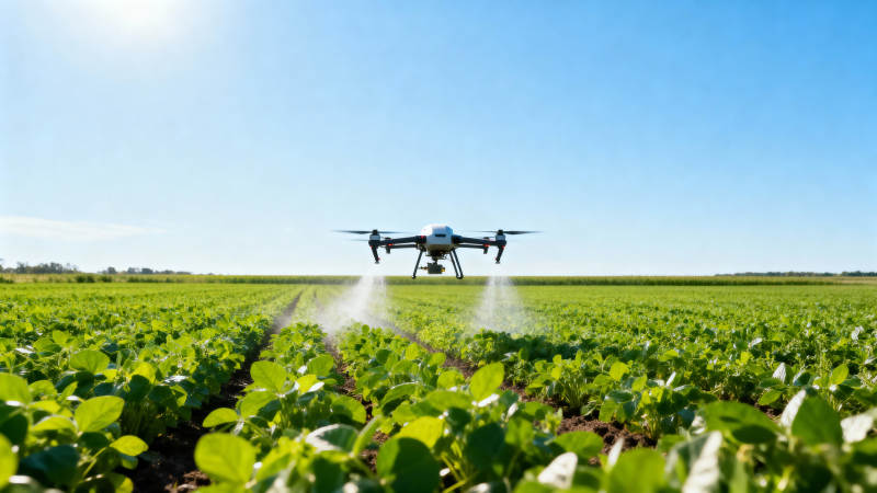 无人机喷洒农田图片