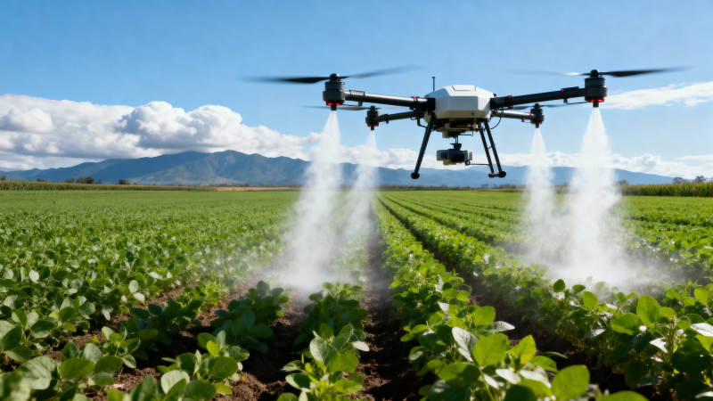 无人机农田喷洒图片