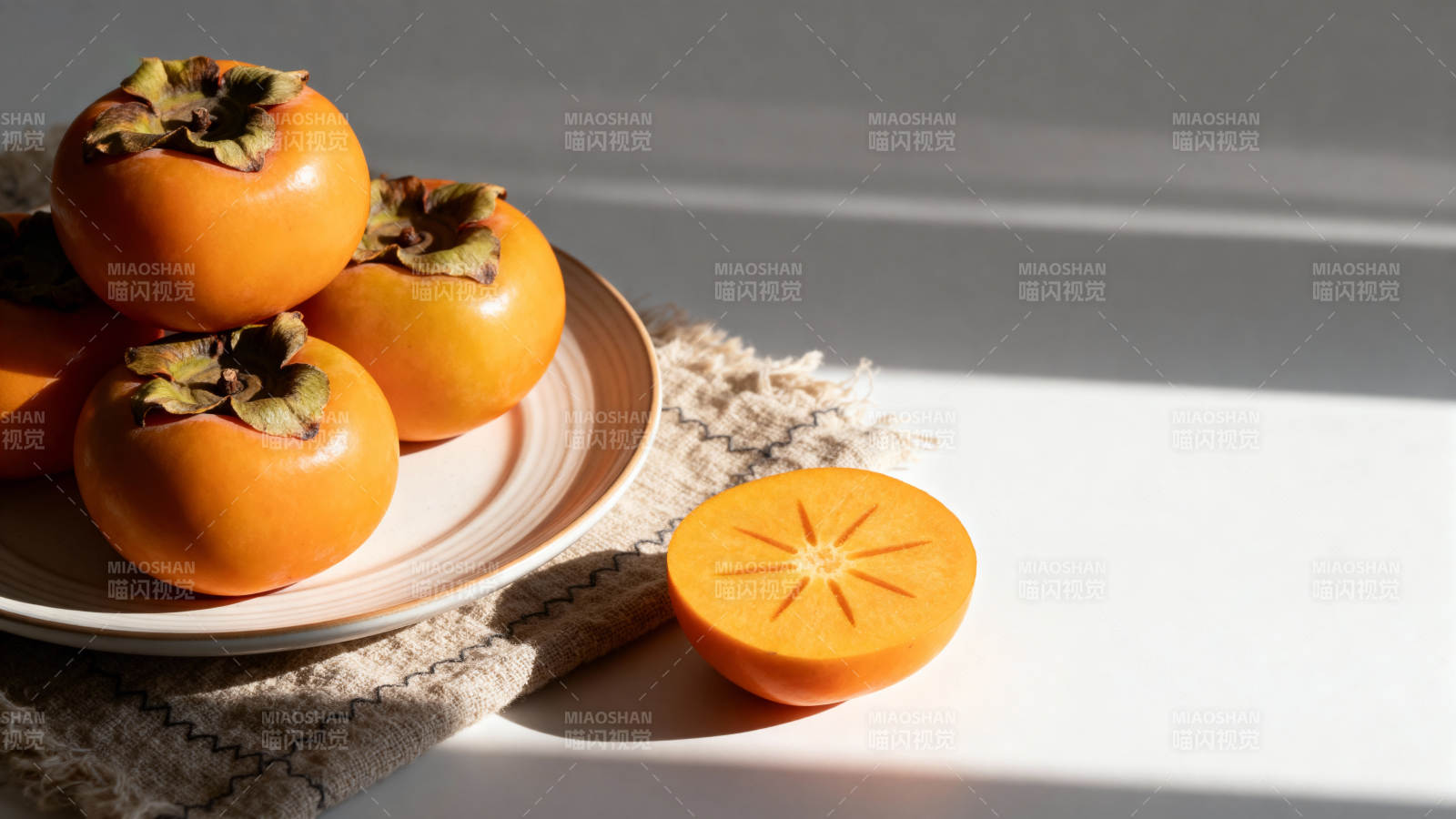 柿子静物图图片