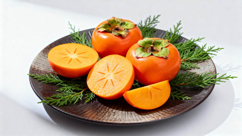 柿子切片摆盘图片