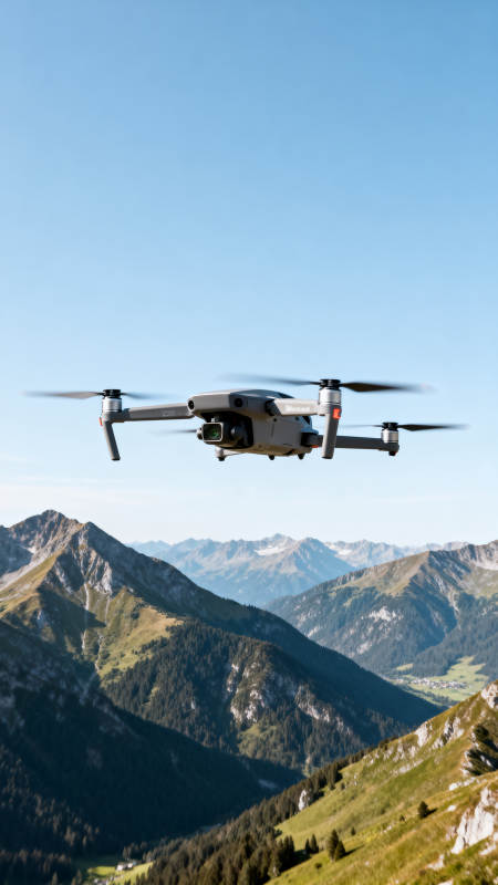 无人机翱翔山间图片