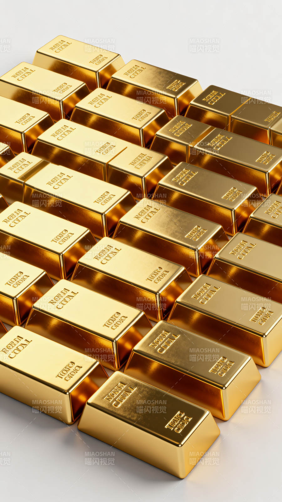金条堆叠闪耀图片