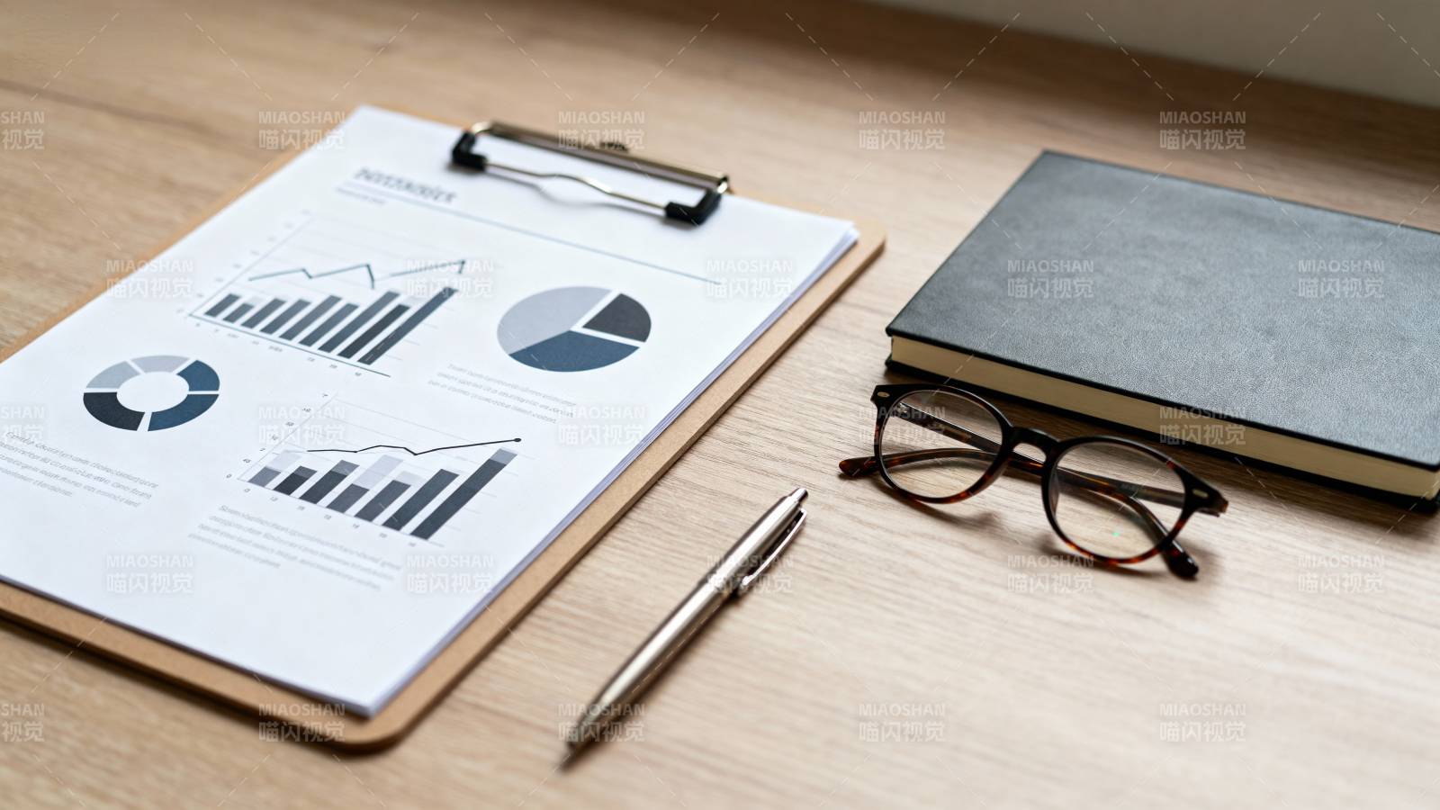 办公桌上的工作资料图片