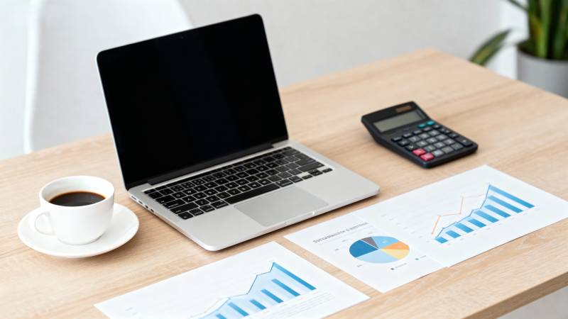 办公桌上的工作场景图片