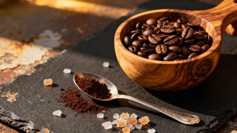 咖啡豆与研磨粉图片