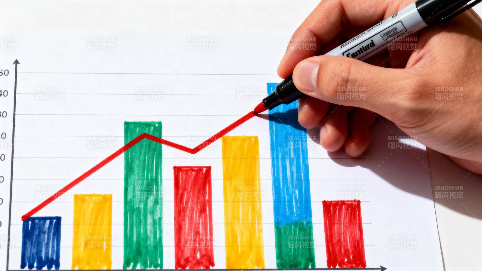 手绘增长图表图片