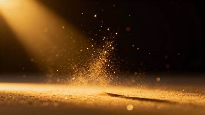 金色尘埃舞动图片